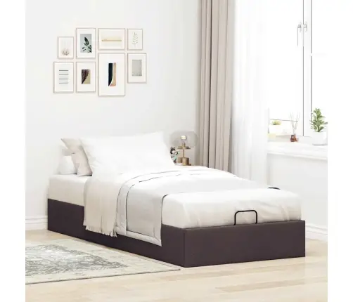 Osmaņu Gultas Rāmis Bez Matrača Tumši Brūns 90X190 Cm Audums Vidaxl