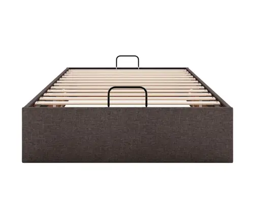 Osmaņu Gultas Rāmis Bez Matrača Tumši Brūns 90X190 Cm Audums Vidaxl