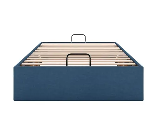 Osmaņu Gultas Rāmis Bez Matrača Zils 90X190 Cm Audums Vidaxl