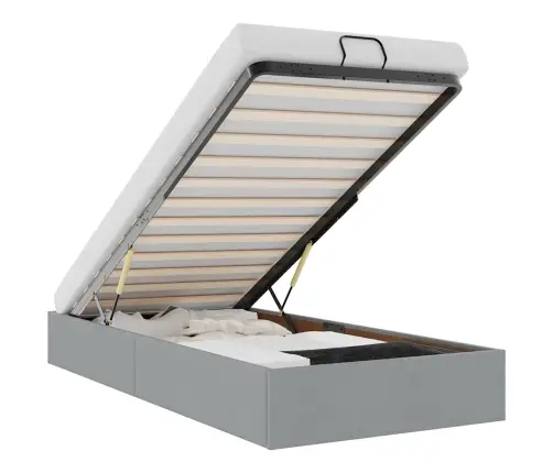 Osmaņu Gultas Rāmis Bez Matrača Gaiši Pelēks 90X200 Cm Audums Vidaxl