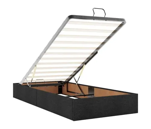 Ottomani Voodiraam Ilma Madratsita, Must, 90X200 cm Kangas