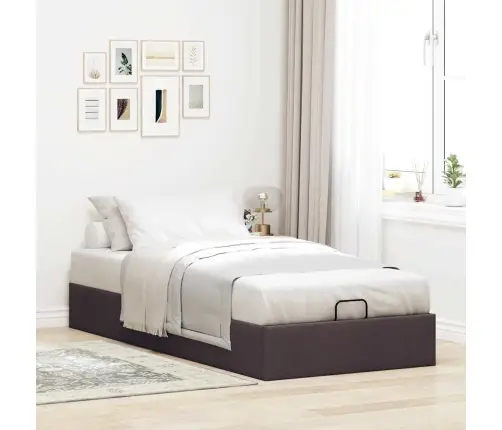 Osmanų Lovos Rėmas Be Čiužinio, Rudas, 90X200cm Audinys