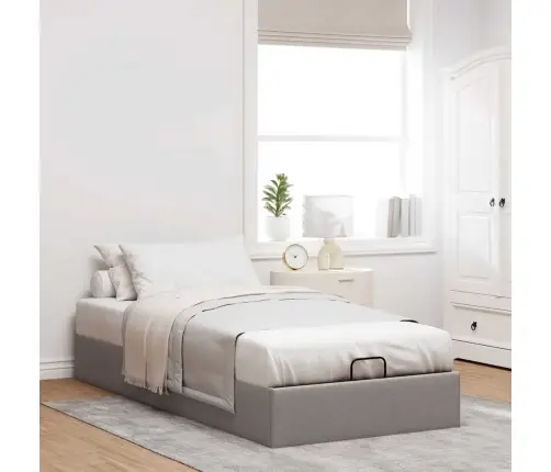 Osmanų Lovos Rėmas Be Čiužinio, Taupe, 90X200cm Audinys