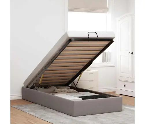 Osmanų Lovos Rėmas Be Čiužinio, Taupe, 90X200cm Audinys