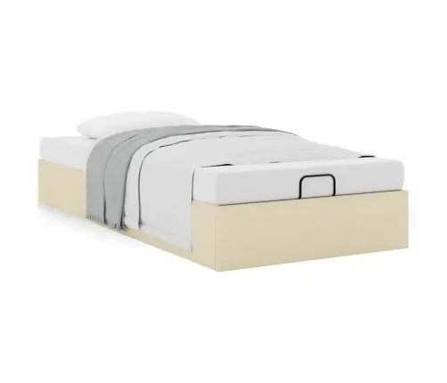 Osmanų Lovos Rėmas Be Čiužinio, Kreminis, 90X200cm Audinys