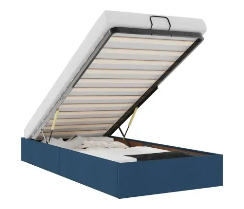 Ottomani Voodiraam Ilma Madratsita, Sinine, 90X200 cm Kangas