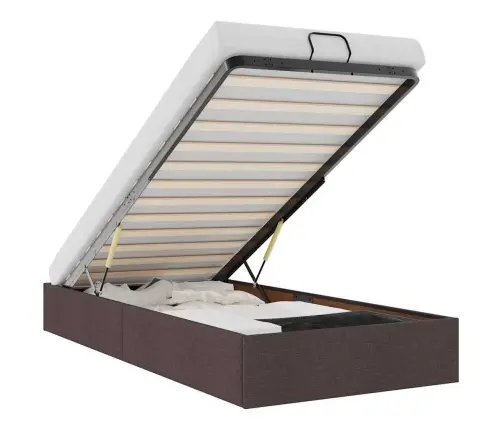 Osmanų Lovos Rėmas Be Čiužinio, Rudas, 100X200cm Audinys