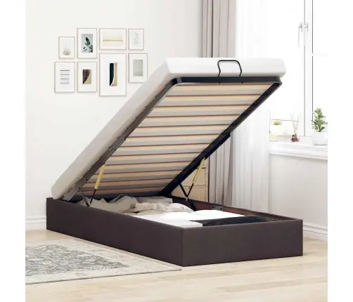 Osmanų Lovos Rėmas Be Čiužinio, Rudas, 100X200cm Audinys