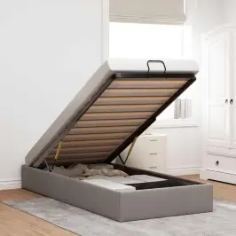 Osmaņu Gultas Rāmis Bez Matrača Pelēkbrūna 100X200 Cm Audums Vidaxl Osmaņu Gultas Rāmis Bez Matrača Pelēkbrūna 100X200 Cm Audums Vidaxl