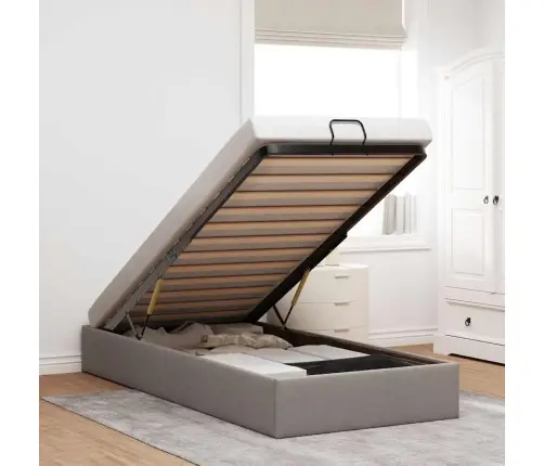 Osmaņu Gultas Rāmis Bez Matrača Pelēkbrūna 100X200 Cm Audums Vidaxl