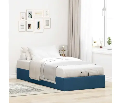 Osmanų Lovos Rėmas Be Čiužinio, Mėlynas, 100X200cm Audinys