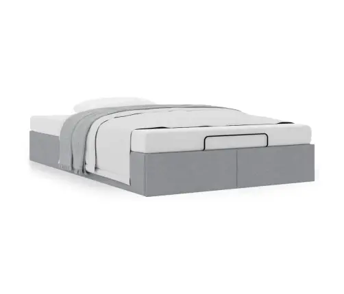 Osmaņu Gultas Rāmis Bez Matrača Gaiši Pelēks 120X190 Cm Audums Vidaxl