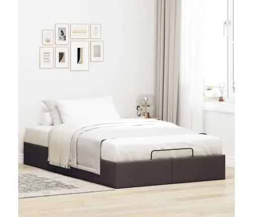 Osmaņu Gultas Rāmis Bez Matrača Tumši Pelēks 120X190 Cm Audums Vidaxl