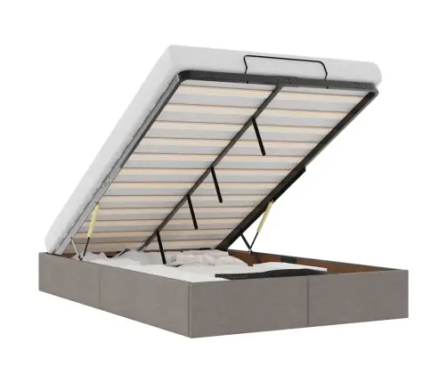 Osmaņu Gultas Rāmis Bez Matrača Pelēkbrūns 120X190 Cm Audums Vidaxl