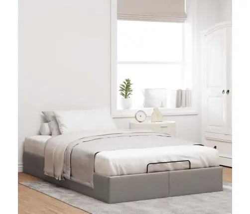 Osmaņu Gultas Rāmis Bez Matrača Pelēkbrūns 120X190 Cm Audums Vidaxl