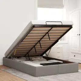 Osmaņu Gultas Rāmis Bez Matrača Pelēkbrūns 120X190 Cm Audums Vidaxl