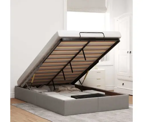 Osmaņu Gultas Rāmis Bez Matrača Pelēkbrūns 120X190 Cm Audums Vidaxl