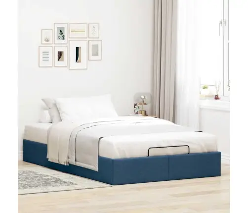 Osmanų Lovos Rėmas Be Čiužinio, Mėlynas, 120X190cm Audinys