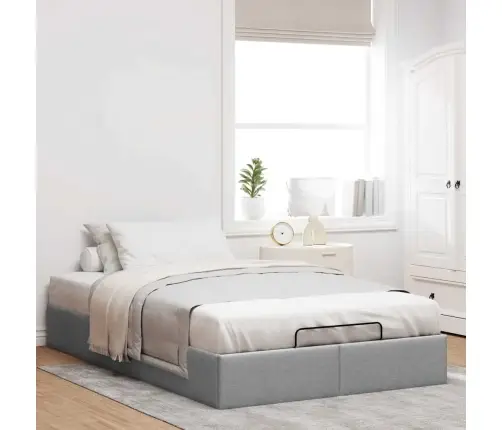 Osmanų Lovos Rėmas Be Čiužinio, Pilkas, 120X200cm Audinys