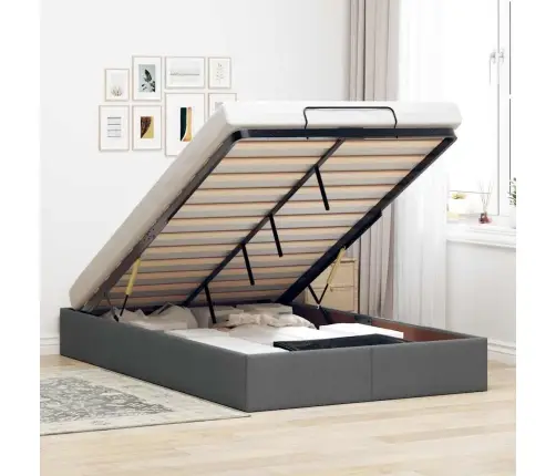 Ottomani Voodiraam Ilma Madratsit, Tumehall, 120X200cm Kangas