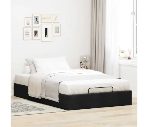 Osmaņu Gultas Rāmis Bez Matrača Melns 120X200 Cm Audums Vidaxl