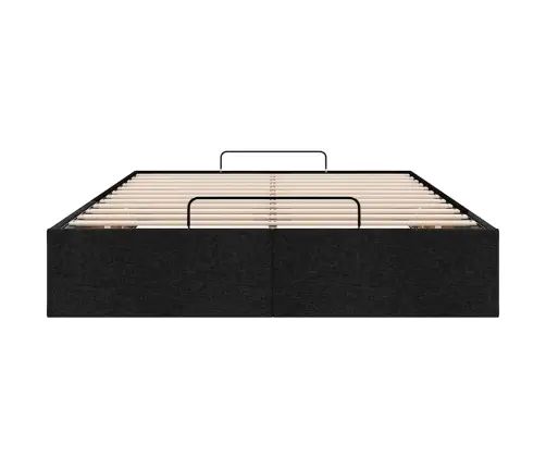 Osmaņu Gultas Rāmis Bez Matrača Melns 120X200 Cm Audums Vidaxl
