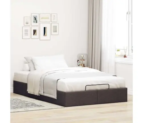 Osmaņu Gultas Rāmis Bez Matrača Tumši Pelēks 120X200 Cm Audums Vidaxl