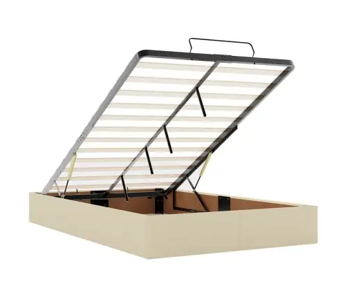 Ottomani Voodiraam Ilma Madratsit, Kreemjas, 120X200 Cm Kangas