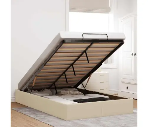 Ottomani Voodiraam Ilma Madratsit, Kreemjas, 120X200 Cm Kangas