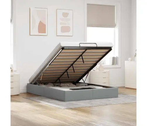 Ottomani Voodiraam Ilma Madratsita, Helehall, 140X190cm Kangas