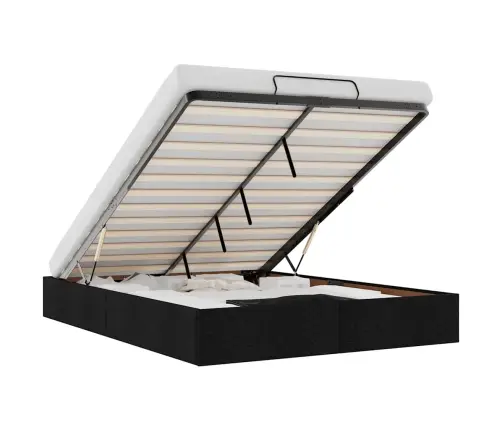 Osmanų Lovos Rėmas Be Čiužinio, Juodas, 140X190 cm Audinys