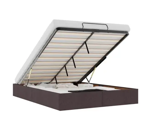 Osmaņu Gultas Rāmis Bez Matrača Tumši Pelēks 140X190 Cm Audums Vidaxl