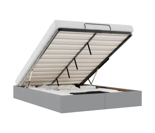 Osmanų Lovos Rėmas Be Čiužinio, Pilkas, 140X200 cm Audinys