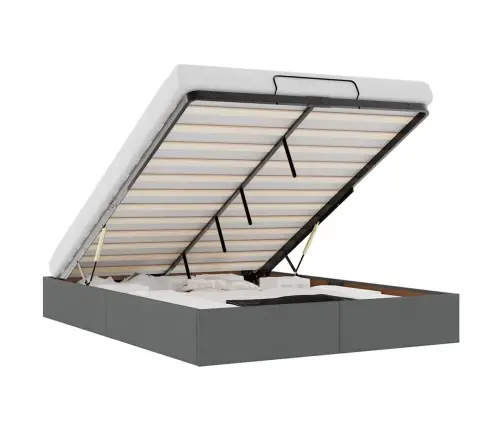 Ottomani Voodiraam Ilma Madratsita, Tumehall, 140X200cm Kangas