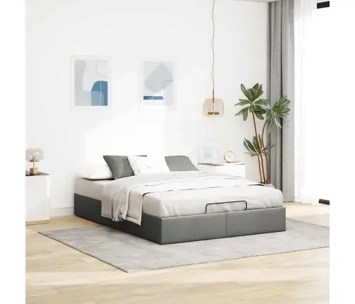 Ottomani Voodiraam Ilma Madratsita, Tumehall, 140X200cm Kangas