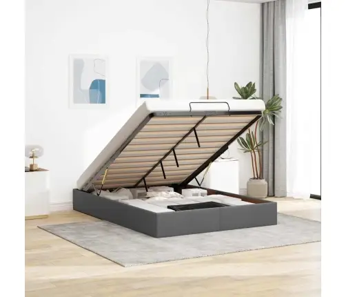 Ottomani Voodiraam Ilma Madratsita, Tumehall, 140X200cm Kangas