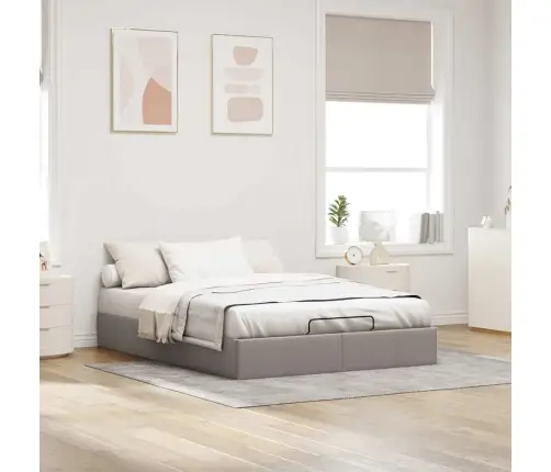 Osmanų Lovos Rėmas Be Čiužinio, Taupe, 140X200 cm Audinys