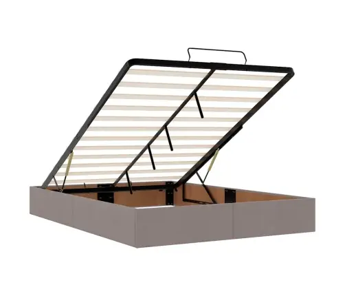 Osmanų Lovos Rėmas Be Čiužinio, Taupe, 140X200 cm Audinys