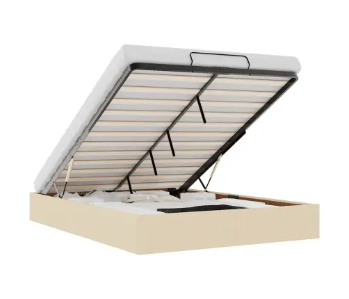 Ottomani Voodiraam Ilma Madratsita, Kreemjas, 140X200cm Kangas