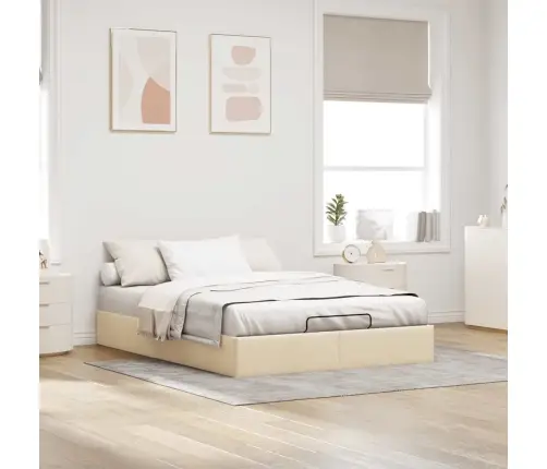 Ottomani Voodiraam Ilma Madratsita, Kreemjas, 140X200cm Kangas
