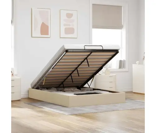 Ottomani Voodiraam Ilma Madratsita, Kreemjas, 140X200cm Kangas