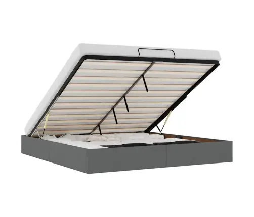 Ottomani Voodiraam Ilma Madratsita, Tumehall, 160X200cm Kangas