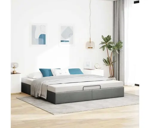 Ottomani Voodiraam Ilma Madratsita, Tumehall, 160X200cm Kangas