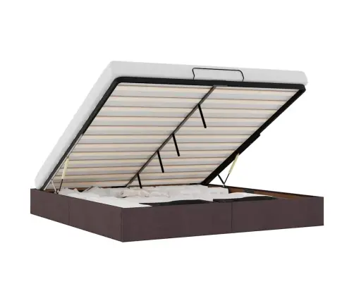 Osmanų Lovos Rėmas Be Čiužinio Tamsiai Rudas 160X200 Cm Audinys