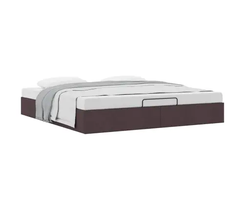 Osmanų Lovos Rėmas Be Čiužinio Tamsiai Rudas 160X200 Cm Audinys