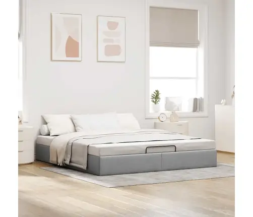 Osmanų Lovos Rėmas Be Čiužinio Šviesiai Pilkas Audinys