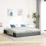 Osmaņu Gultas Rāmis Bez Matrača Tumši Pelēks 180X200 Cm Audums Vidaxl