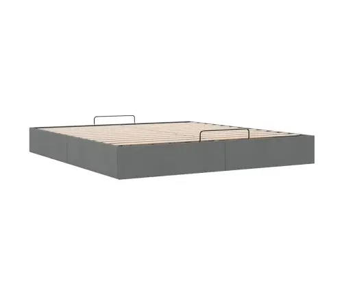 Osmaņu Gultas Rāmis Bez Matrača Tumši Pelēks 180X200 Cm Audums Vidaxl