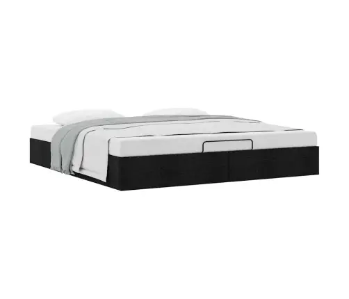 Osmaņu Gultas Rāmis Bez Matrača Melns 180X200 Cm Audums Vidaxl