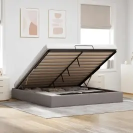 Osmaņu Gultas Rāmis Bez Matrača, Pelēkbrūns, 180X200 Cm Audums Vidaxl Osmaņu Gultas Rāmis Bez Matrača, Pelēkbrūns, 180X200 Cm Audums Vidaxl